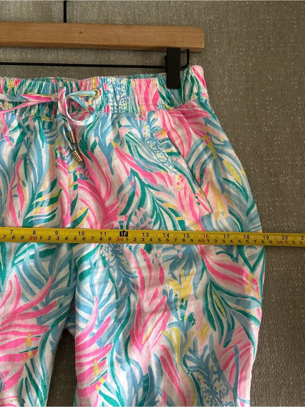 Lily Pulitzer Linen Shorts Bermudas Size Xs Pull On Tropical